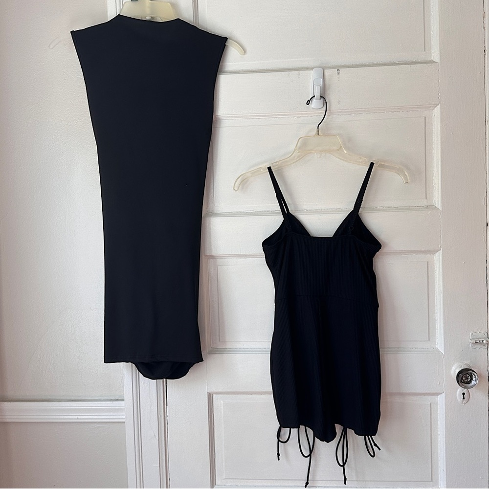 3/$20💥 Black Cutout Sheer Mini Dress & Romper 2 Piece Festival Club Wear Bundle - Picture 11 of 13